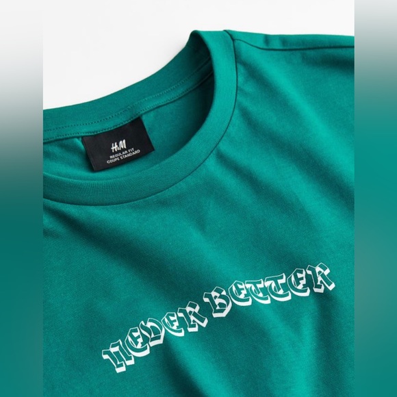 “Never Better” H&M Men's Small S Graphic Tee Shirt Graffiti Spellout Crew Neck - Picture 5 of 6